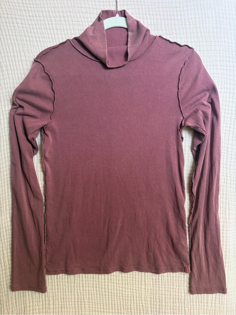 Free People We The Free Exposed Seam Turtleneck Mauve XL OB2094332